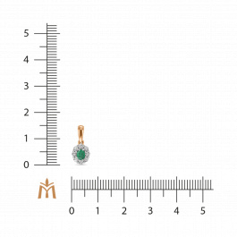 Подвеска с бриллиантами и изумрудом
