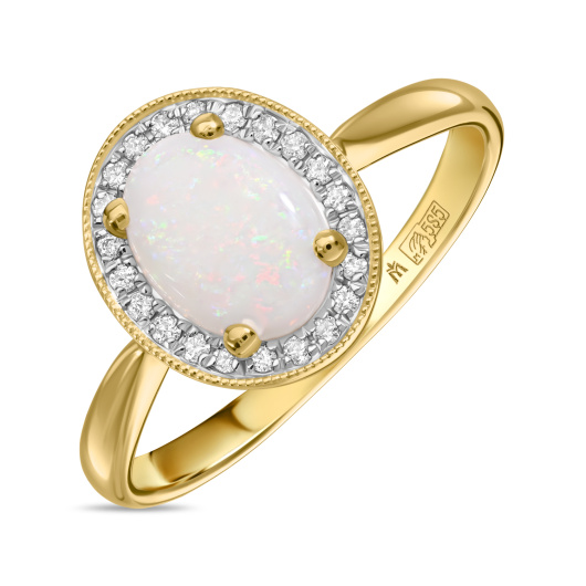 Кольцо с опалом и бриллиантами