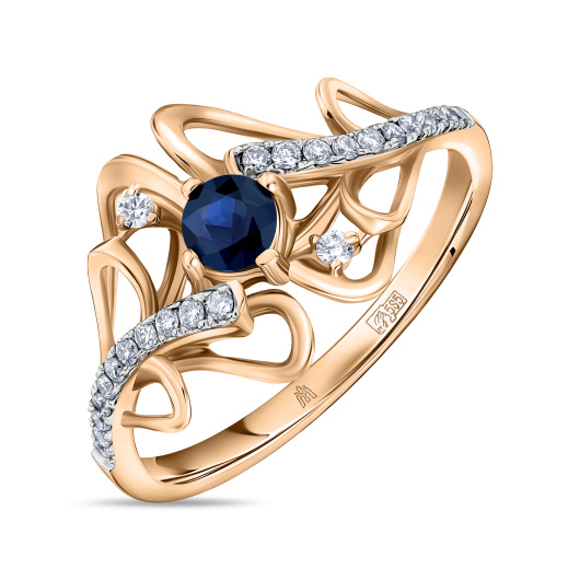 Кольцо с сапфиром и бриллиантами