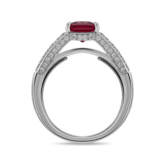 Кольцо с бриллиантами и рубеллитом