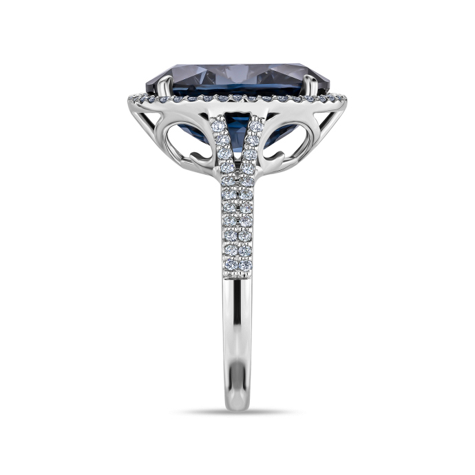 Кольцо с бриллиантами и лондон топазом - фото 2