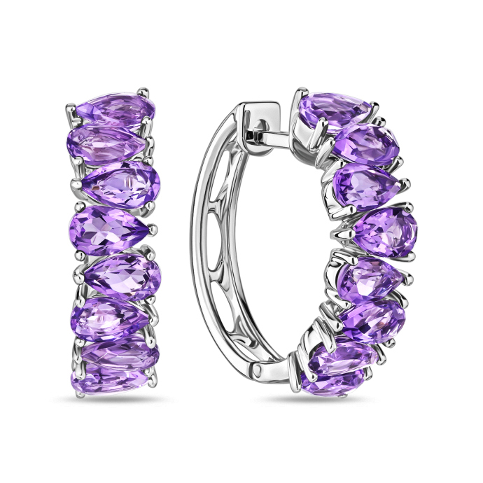 Серьги с аметистами - фото 1