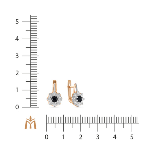 Серьги с цветными сапфирами и бриллиантами