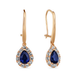 Серьги с топазами и сапфиром