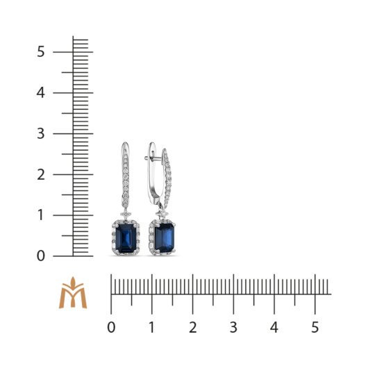 Серьги с бриллиантами и сапфирами