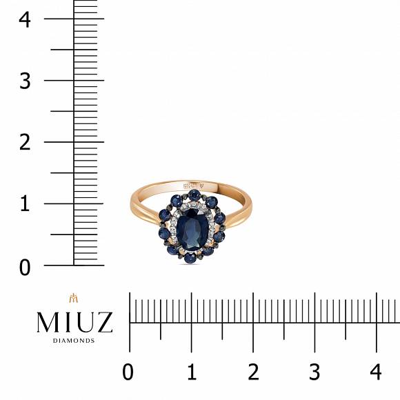 Кольцо с бриллиантами и сапфирами R2017-R306544SAP - Фото 2