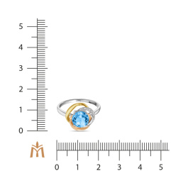 Кольцо с топазом и бриллиантами