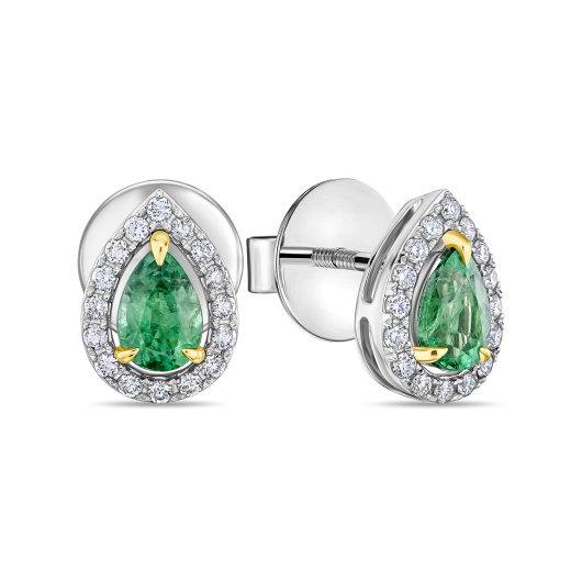 Серьги с бриллиантами и изумрудами