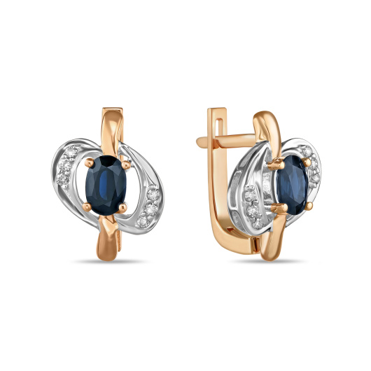 Серьги с сапфирами и бриллиантами