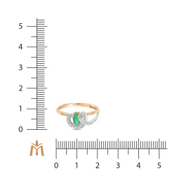 Кольцо с изумрудом и бриллиантами