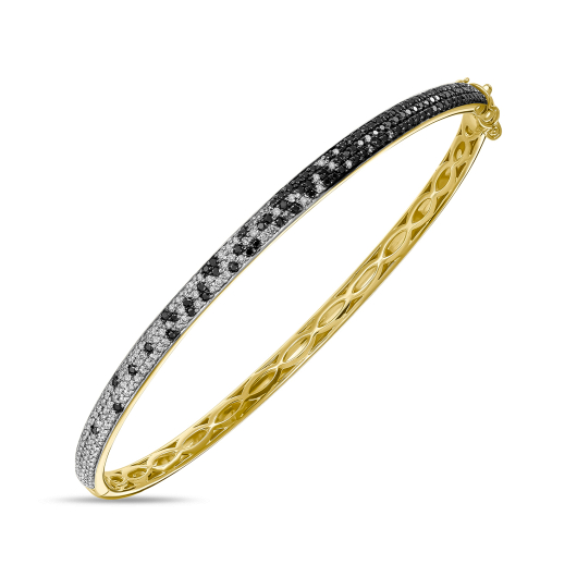 Браслет жесткий с бриллиантами и облагороженными бриллиантами