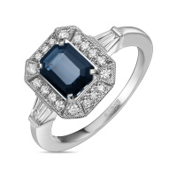 Кольцо с бриллиантом и сапфиром - фото 1 Кольцо с бриллиантом и сапфиром - фото 1