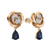 Серьги с бриллиантами и сапфирами - фото 1 Серьги с бриллиантами и сапфирами - фото 1