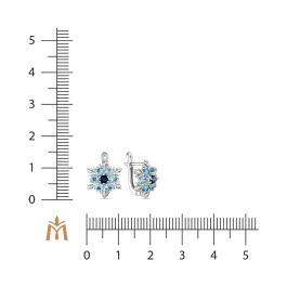 Серьги с топазом и сапфирами