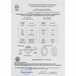 Серьги с выращенным бриллиантом