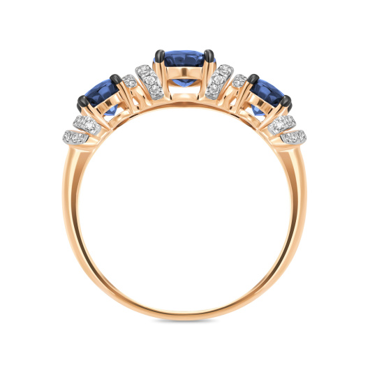 Кольцо с сапфирами и бриллиантами