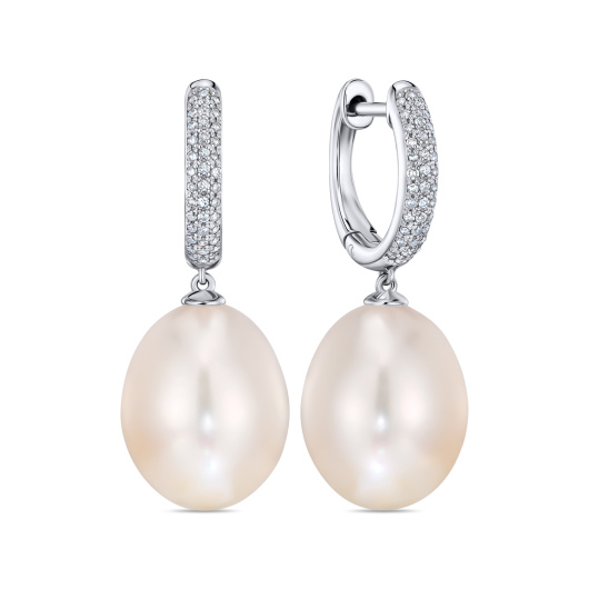 Серьги с бриллиантами и жемчугом