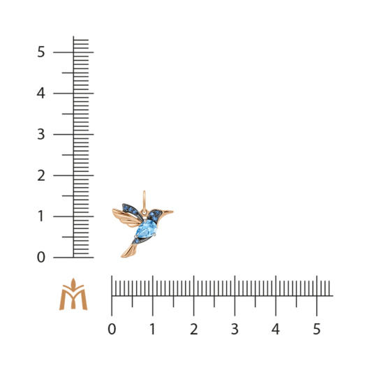 Подвеска с фианитами и топазом