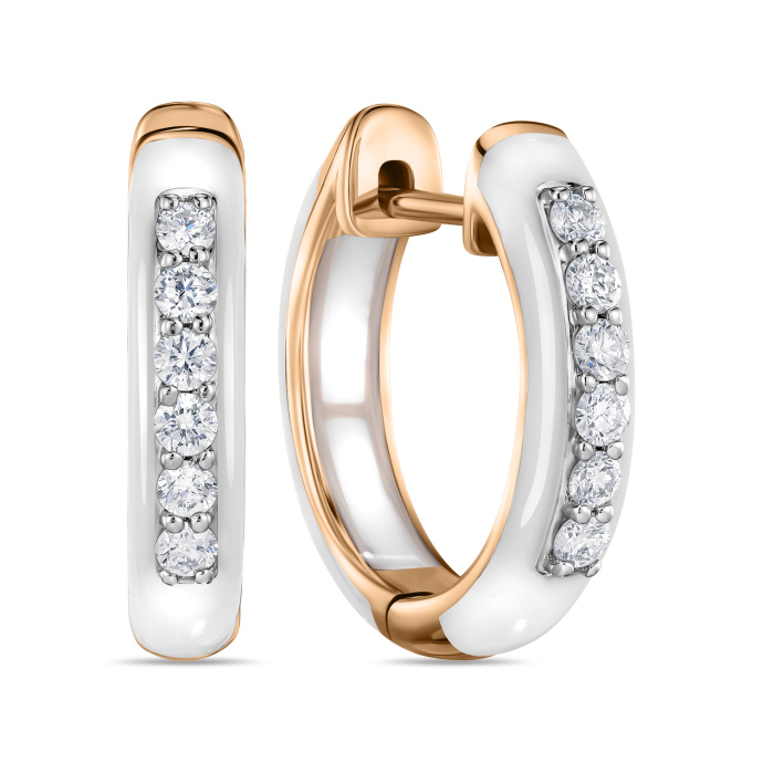 Серьги с керамикой и бриллиантами - фото 1 Серьги с керамикой и бриллиантами - фото 1