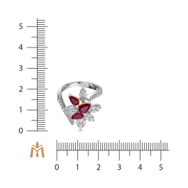 Кольцо с бриллиантами и рубинами