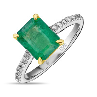 Кольцо с бриллиантами и изумрудом - фото 1 Кольцо с бриллиантами и изумрудом - фото 1