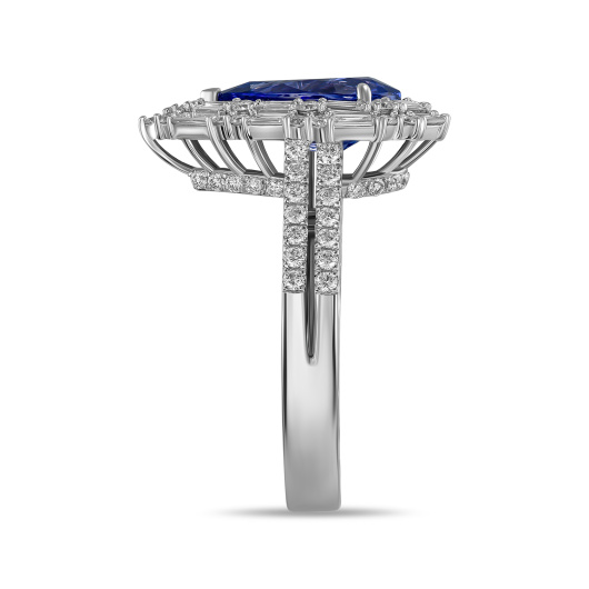 Кольцо с бриллиантами и танзанитом