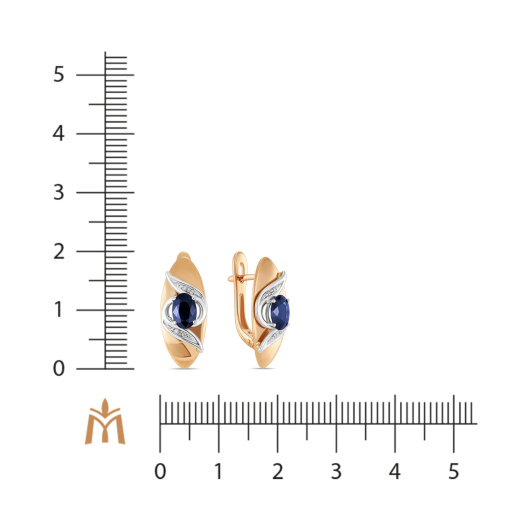 Серьги с сапфирами и бриллиантами
