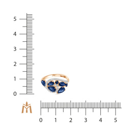 Кольцо с сапфирами и бриллиантами