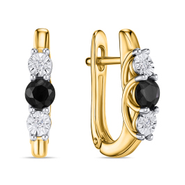 Серьги с бриллиантами и цветными сапфирами