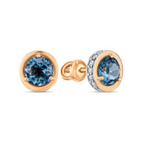 Серьги с топазами и фианитами - фото 1 Серьги с топазами и фианитами - фото 1