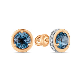 Серьги с топазами и фианитами