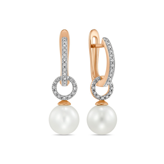 Серьги с бриллиантами и жемчугом