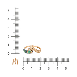 Кольцо с агатом, корундом и фианитами