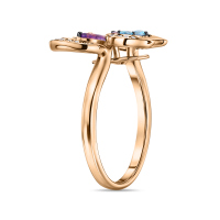 Кольцо с аметистами, топазом и бриллиантами - фото 2