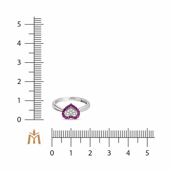 Кольцо с бриллиантами и рубинами R01-LS-35667-RU2 - Фото 2