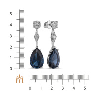 Серьги с бриллиантами и лондон топазом - фото 2 Серьги с бриллиантами и лондон топазом - фото 2