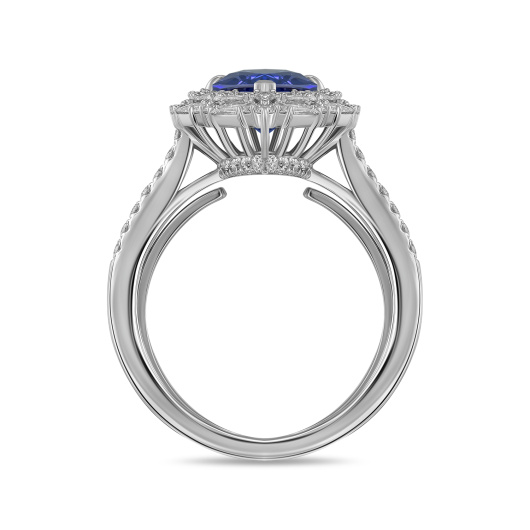 Кольцо с бриллиантами и танзанитом