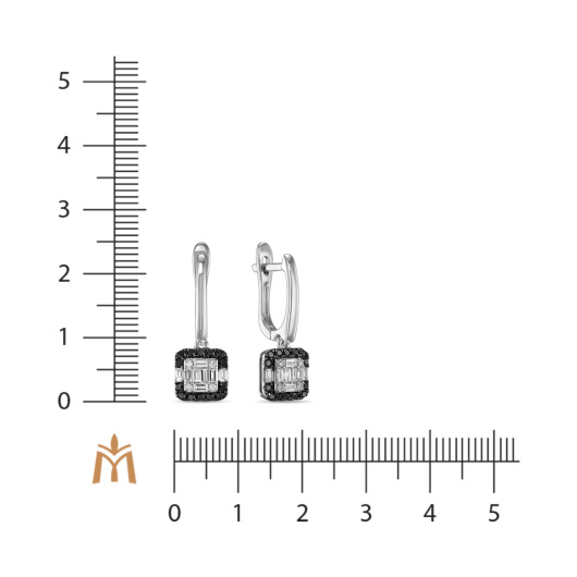 Серьги с бриллиантами и облагороженными бриллиантами