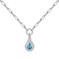 Колье с бриллиантами и топазом - фото 1 Колье с бриллиантами и топазом - фото 1