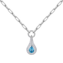 Колье с бриллиантами и топазом