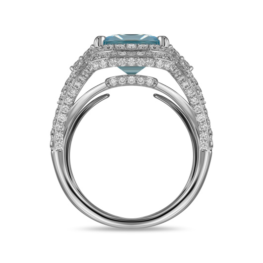 Кольцо с аквамарином и бриллиантами