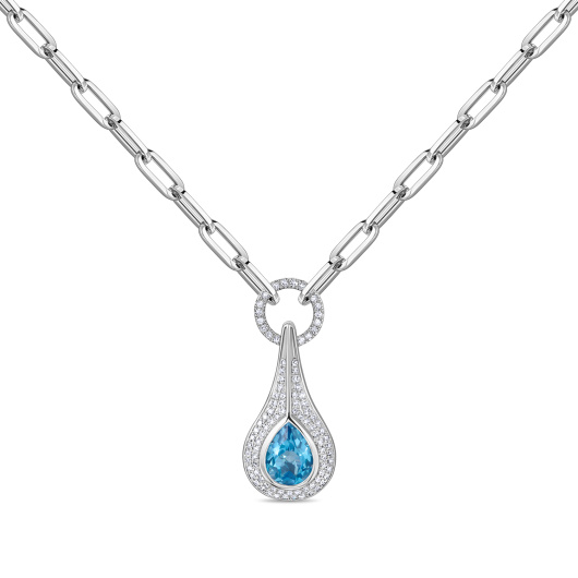 Колье с бриллиантами и топазом