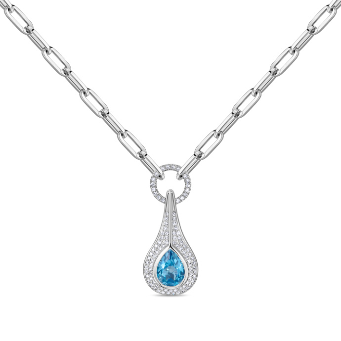 Колье с бриллиантами и топазом - фото 1 Колье с бриллиантами и топазом - фото 1