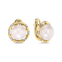 Серьги с бриллиантами и жемчугом - фото 1 Серьги с бриллиантами и жемчугом - фото 1