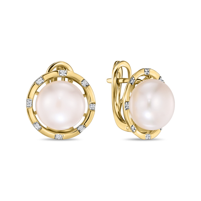 Серьги с бриллиантами и жемчугом - фото 1 Серьги с бриллиантами и жемчугом - фото 1