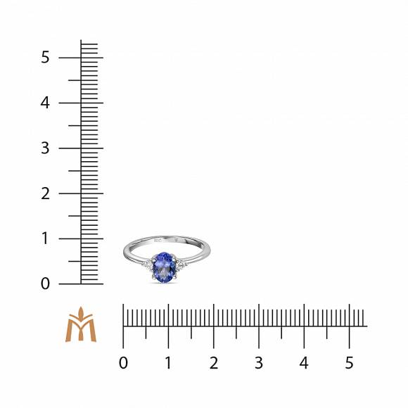 Кольцо с бриллиантами и танзанитом R01-TN-35781 - Фото 2