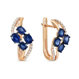 Серьги с сапфирами и бриллиантами