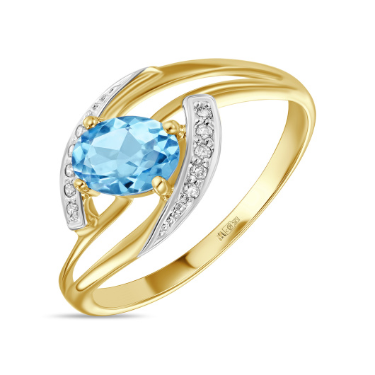 Кольцо с топазом и бриллиантами