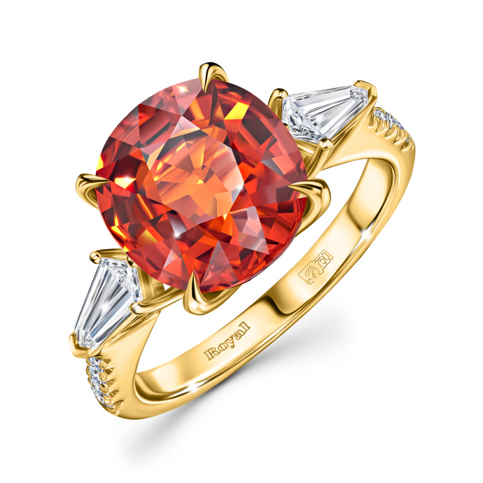 Кольцо с бриллиантами и спессартином - фото 1 Кольцо с бриллиантами и спессартином - фото 1