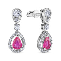 Серьги с бриллиантами и рубинами - фото 1 Серьги с бриллиантами и рубинами - фото 1